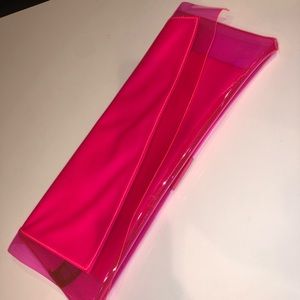 BCBG vinyl Hot Pink clutch